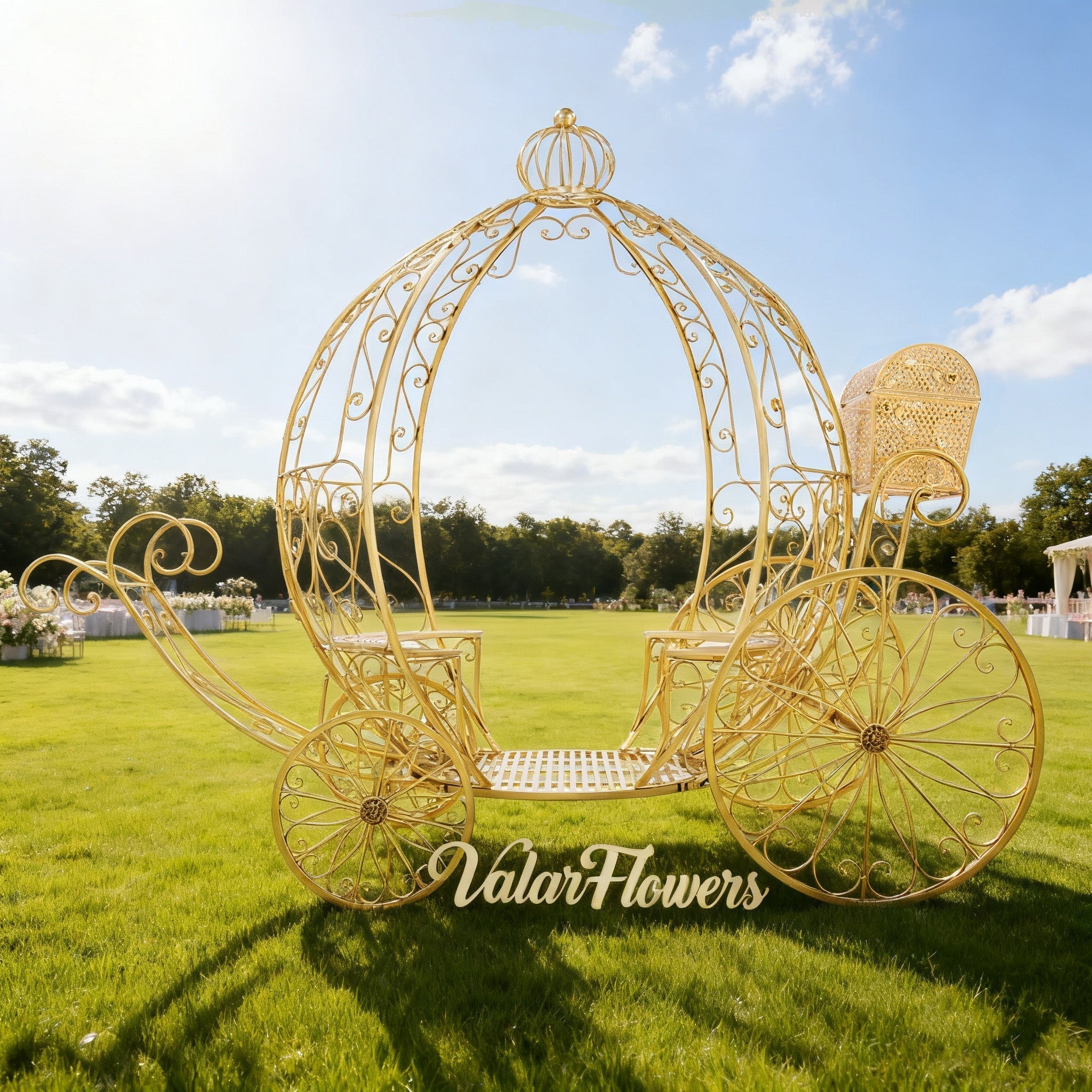 7.9ft Life size Height Fairy Princess Style Cinderella's Fantasy Pumpkin Carriage for Castle Decorating/ Halloween/ Baby Shower /Wedding Invitation Decor