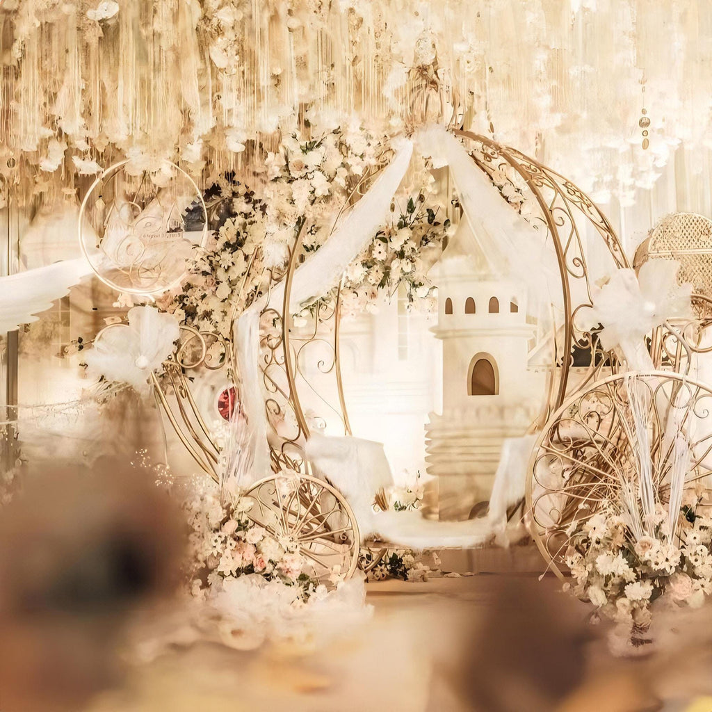 7.9ft Life size Height Fairy Princess Style Cinderella's Fantasy Pumpkin Carriage for Castle Decorating/ Halloween/ Baby Shower /Wedding Invitation Decor